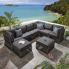 Cole Modular Garden Corner Sofa Set Grey 218x288cm L8B