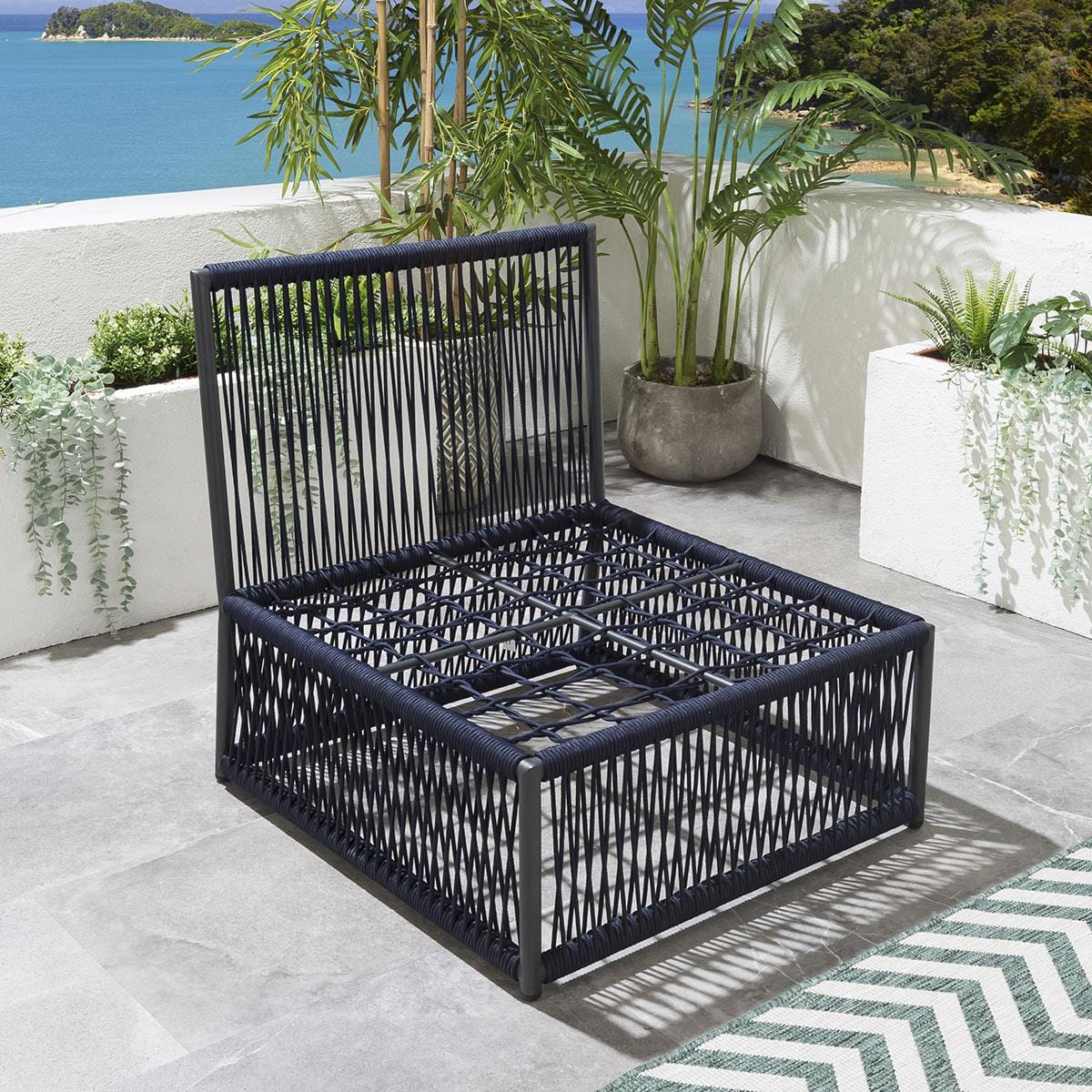 Cole Modular Garden Sofa Set Blue 218x74cm S3