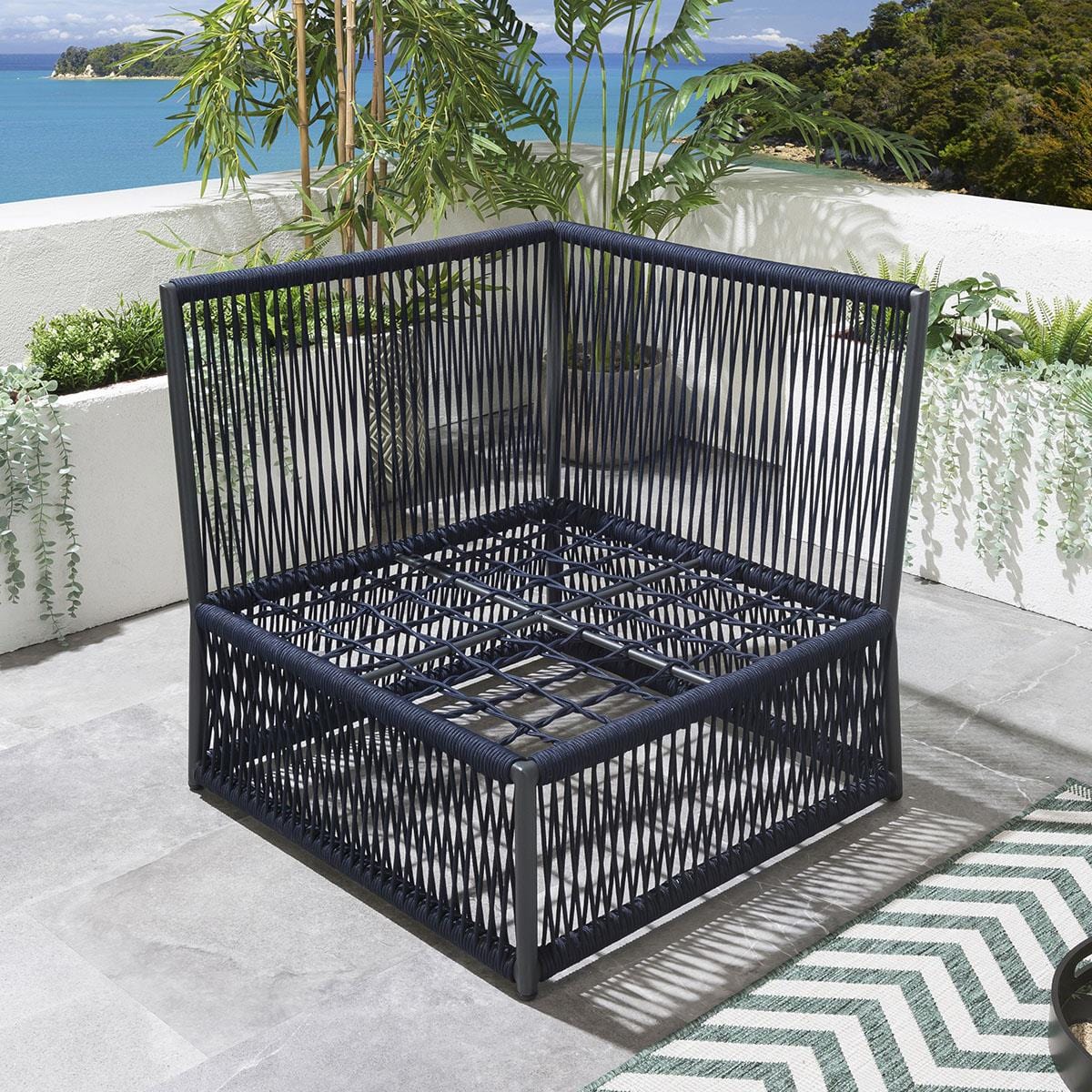 Cole Modular Garden Sofa Set Blue 218x74cm S3