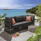 Cole Modular Garden Sofa Set Grey 218x74cm S3