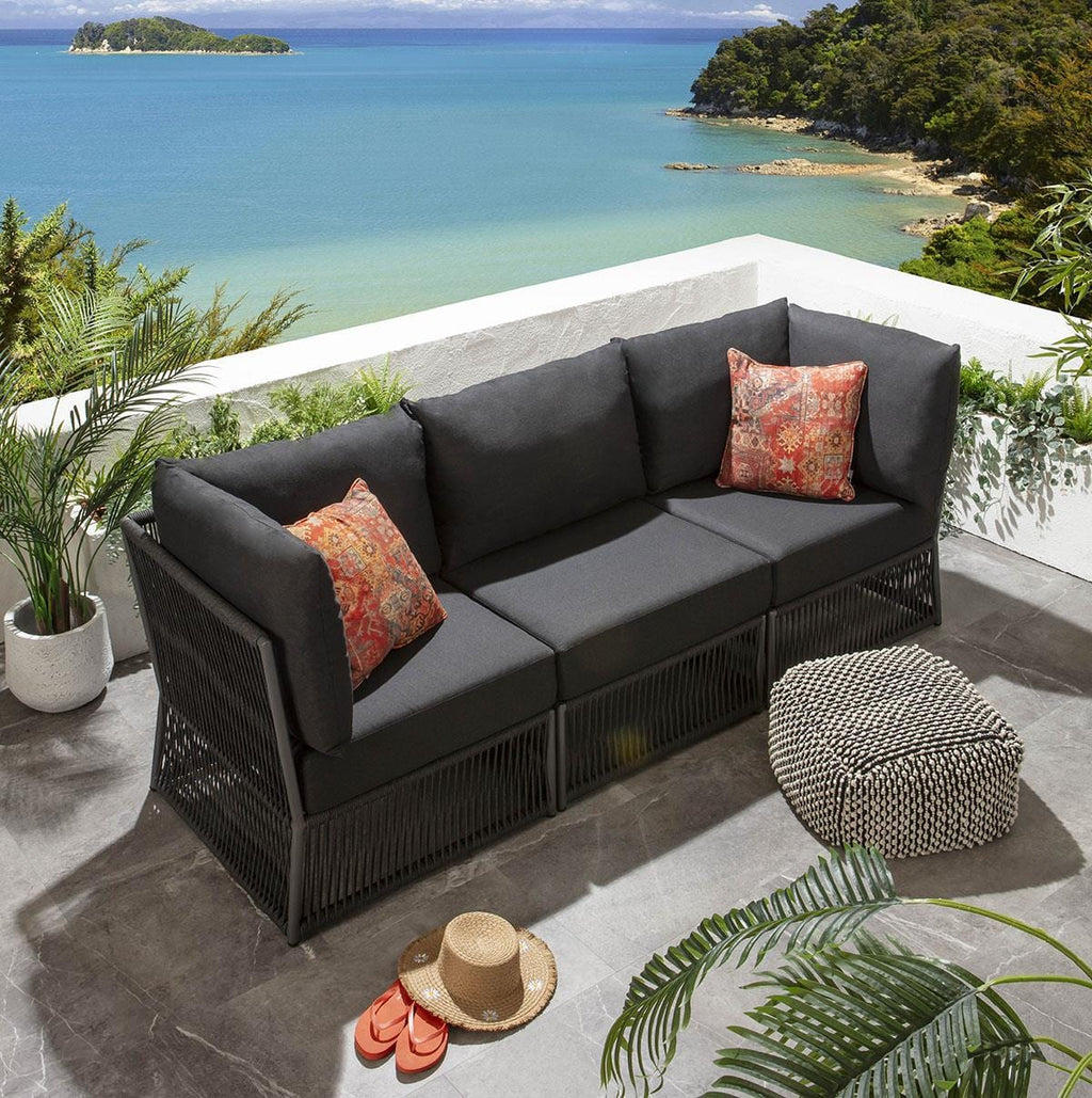 Cole Modular Garden Sofa Set Grey 218x74cm S3