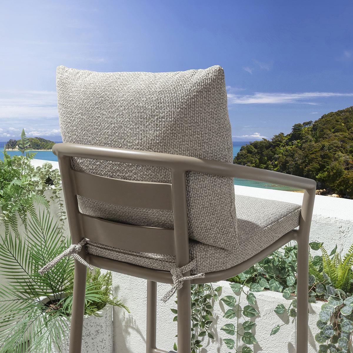Mia Aluminium Outdoor Garden Bar Stool Cream
