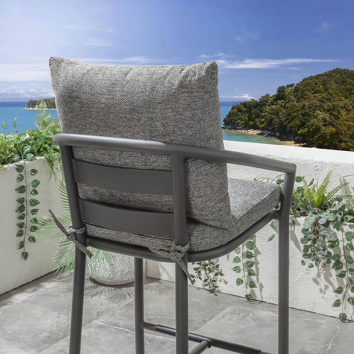 Mia Aluminium Outdoor Garden Bar Stool Grey