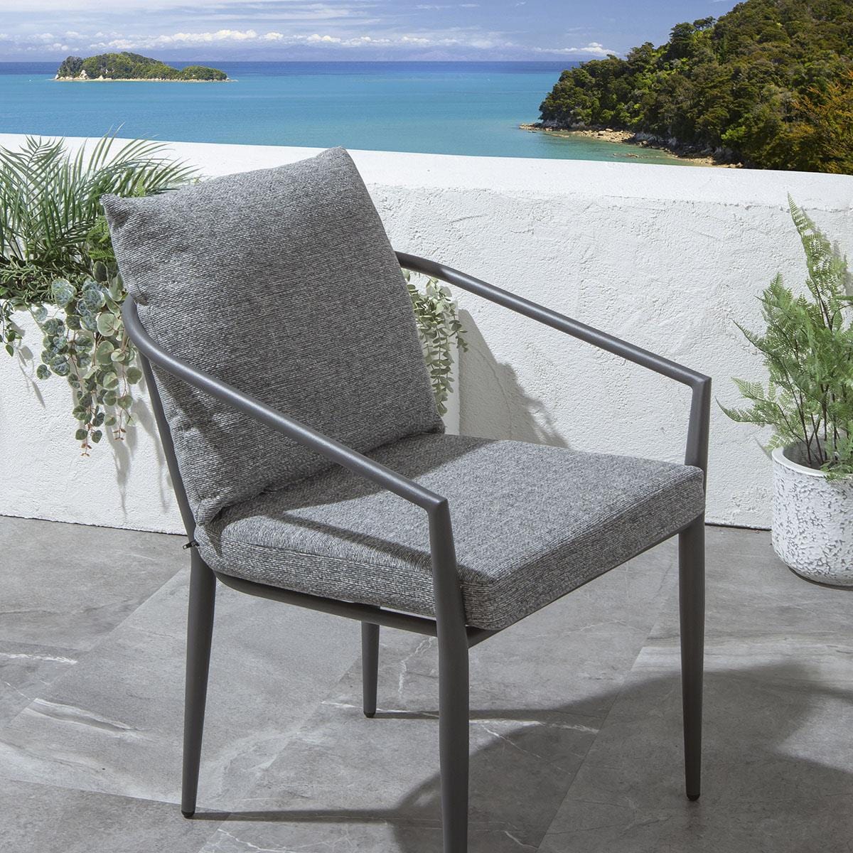 Mia Outdoor Garden Dining Chair Grey