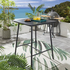 Cole 2 Seater Ceramic Outdoor Garden Bar Set Blue & Charcoal