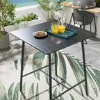 Cole 2 Seater Ceramic Outdoor Garden Bar Set Blue & Charcoal