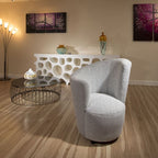 ExDisplay Modern Curved Stone Grey Fabric Armchair/Armchairs/Tub Chair/Chairs