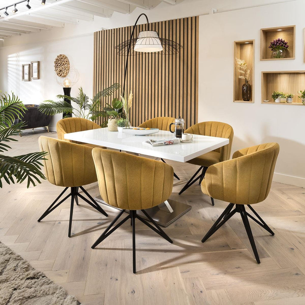 Modern Dining Table White glass Top / White Gloss X Base 1600 x 900mm