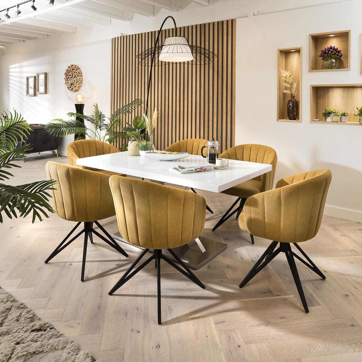 Modern Dining Table White glass Top / White Gloss X Base 1600 x 900mm