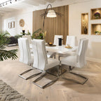 Modern Dining Table White glass Top / White Gloss X Base 1600 x 900mm