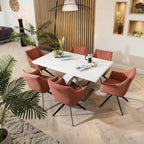 Modern Dining Table White glass Top / White Gloss X Base 1600 x 900mm