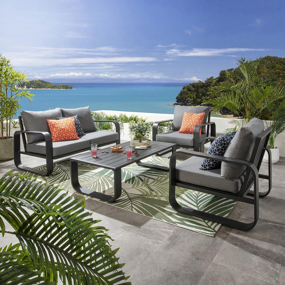 Freddy Outdoor Garden Armchair Grey 90cm