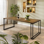 ExDisplay Gemini 8 Seat Solid Parquet Wooden Dining Table 220cm