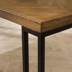 ExDisplay Gemini 8 Seat Solid Parquet Wooden Dining Table 220cm