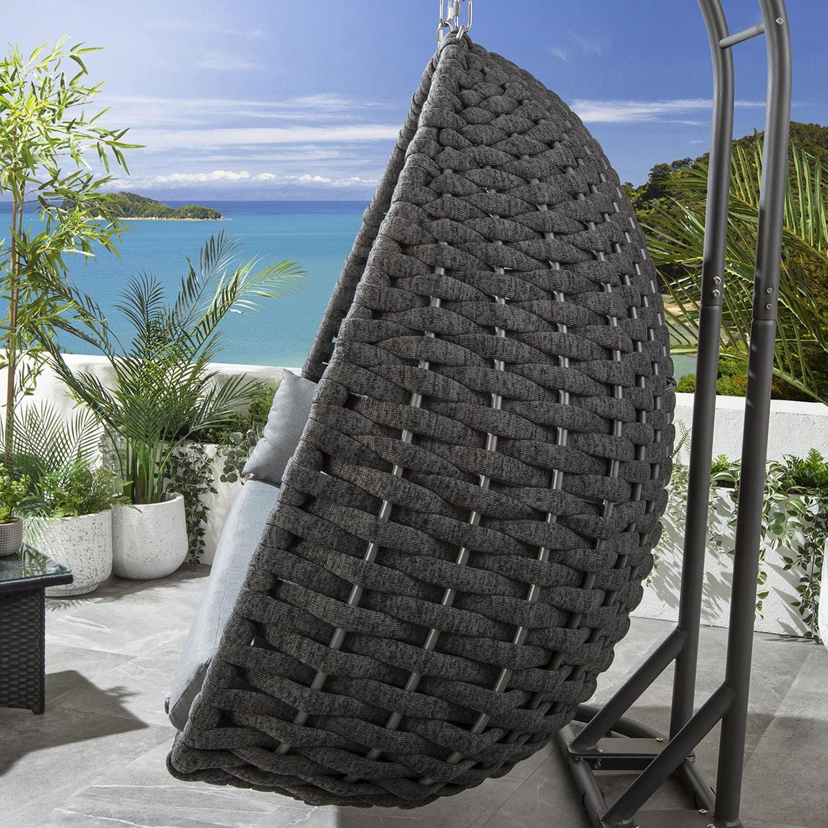 Sundowner Double Hanging Egg Chair Charcoal & Grey
