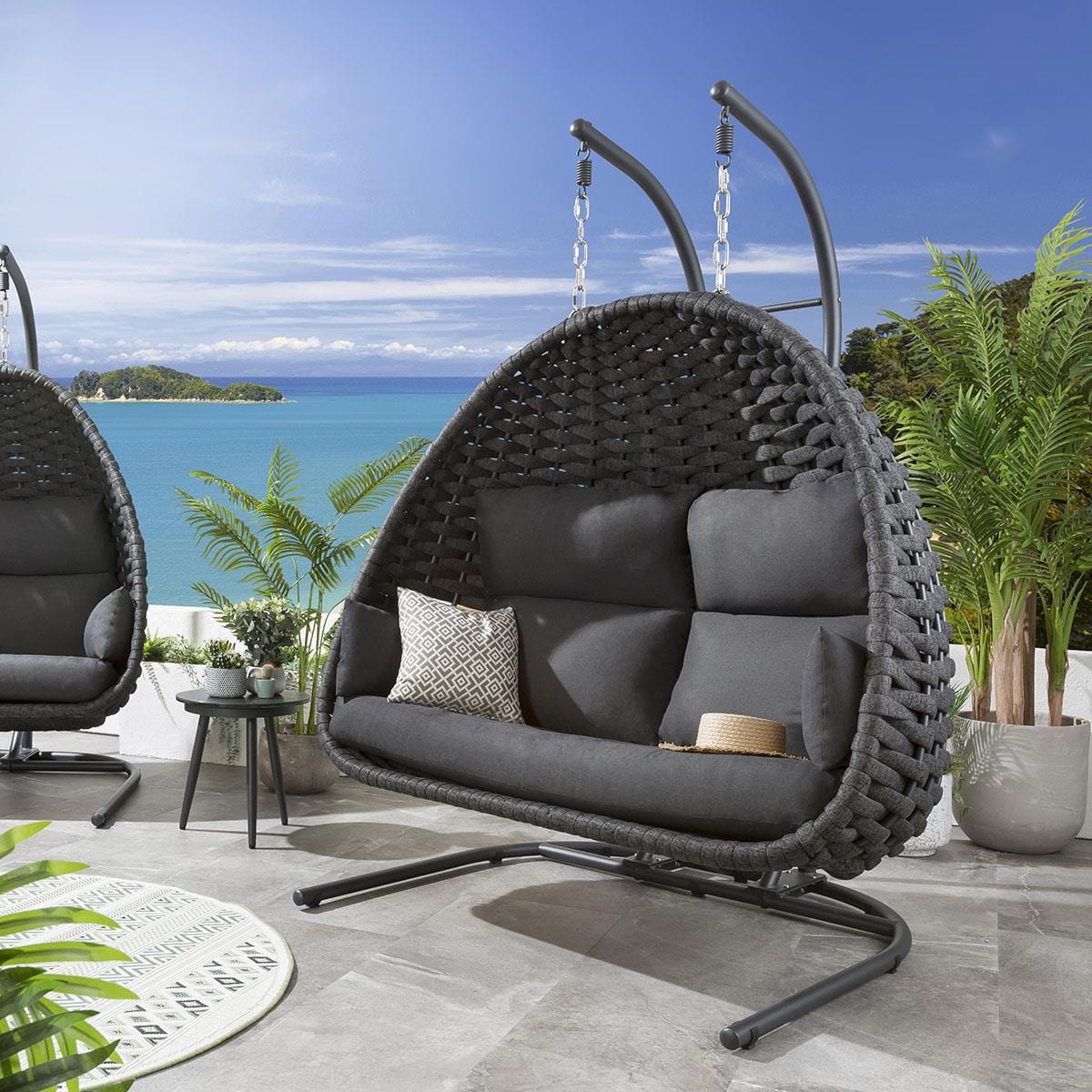Sundowner Double Hanging Egg Chair Charcoal