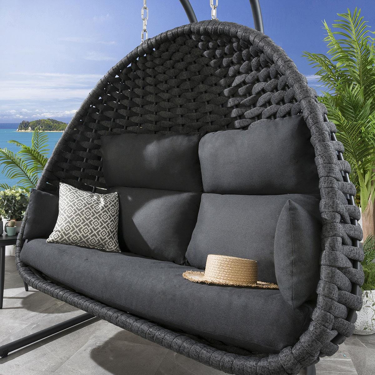 Sundowner Double Hanging Egg Chair Charcoal
