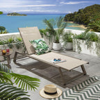 Cayman Garden Cushioned Sun Lounger Beige 196x70cm