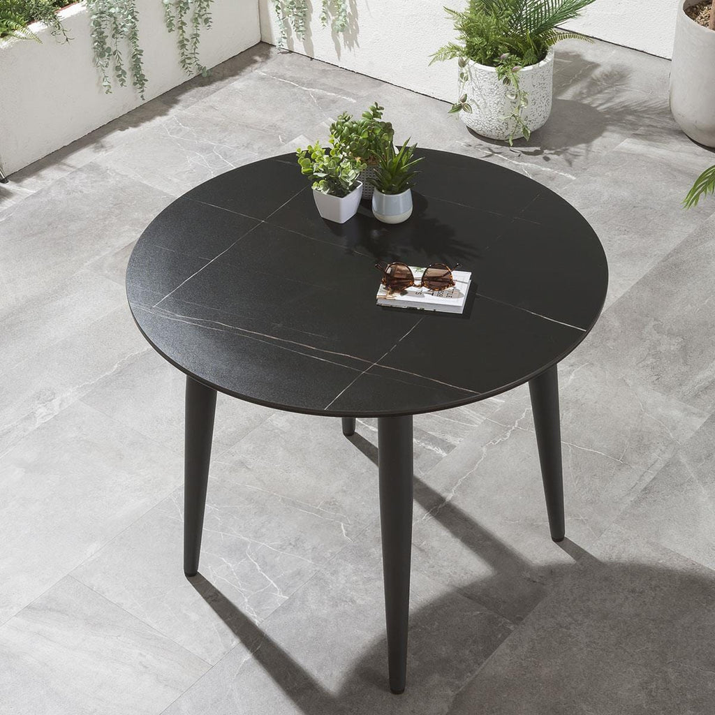 Portals Round Outdoor Dining Table 90cm Charcoal