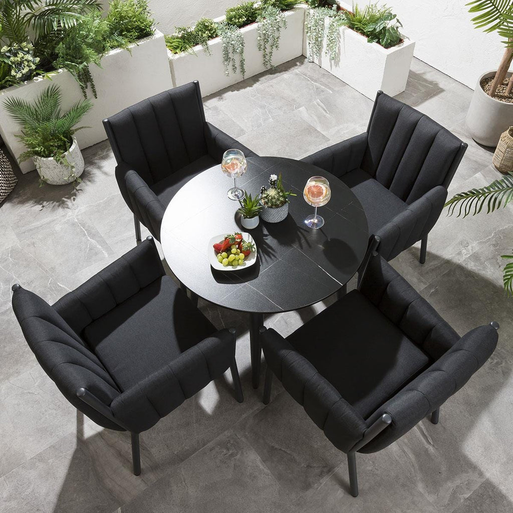 Portals Round Outdoor Dining Table 90cm Charcoal