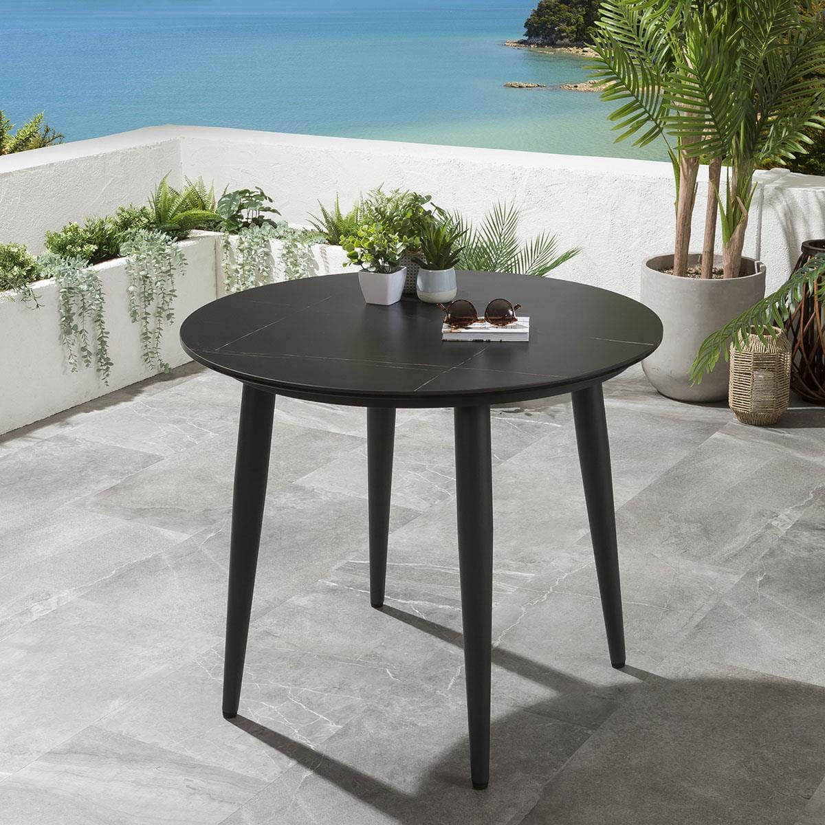 Portals Round Outdoor Dining Table 90cm Charcoal