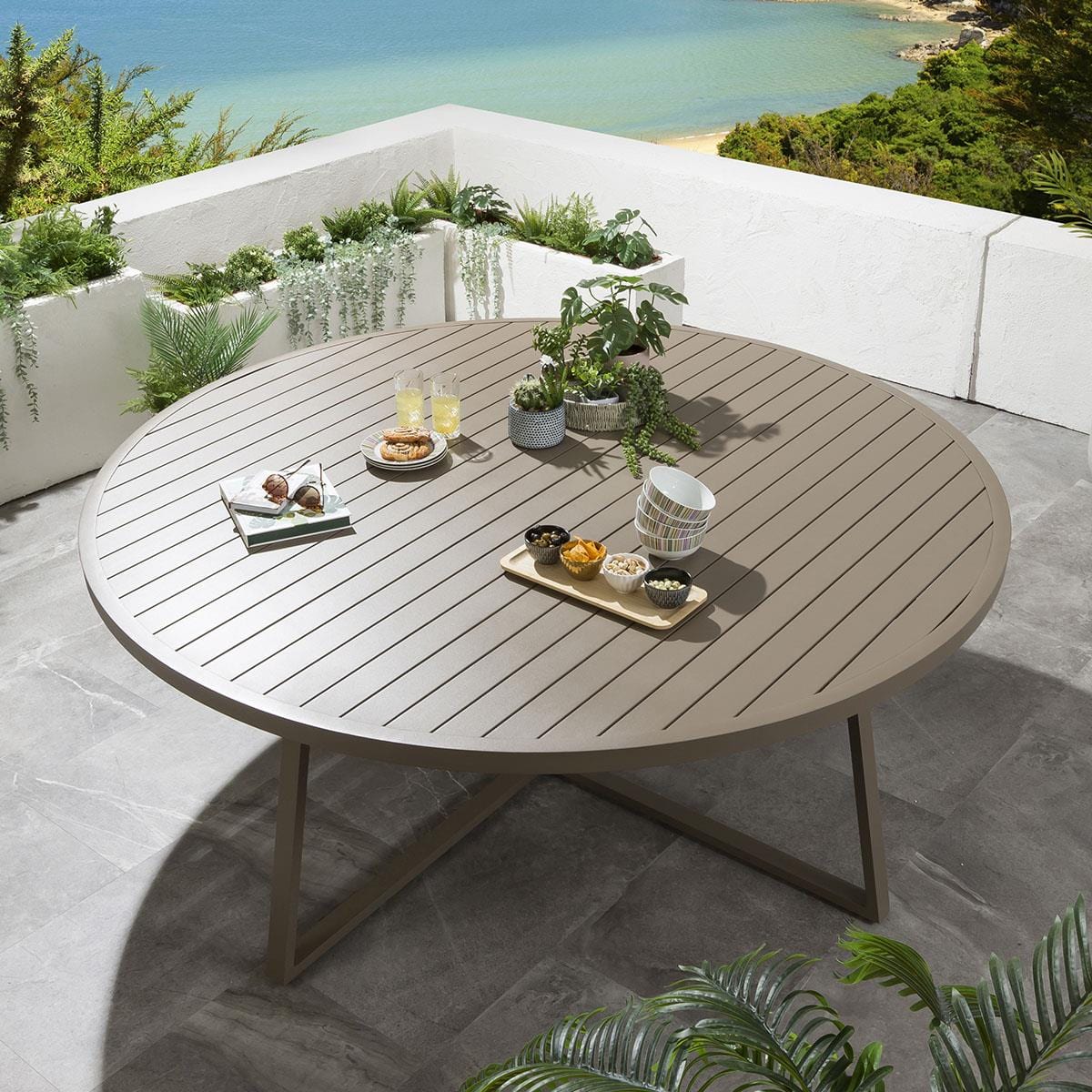 Sun Garden Round Dining Table 200cm Beige
