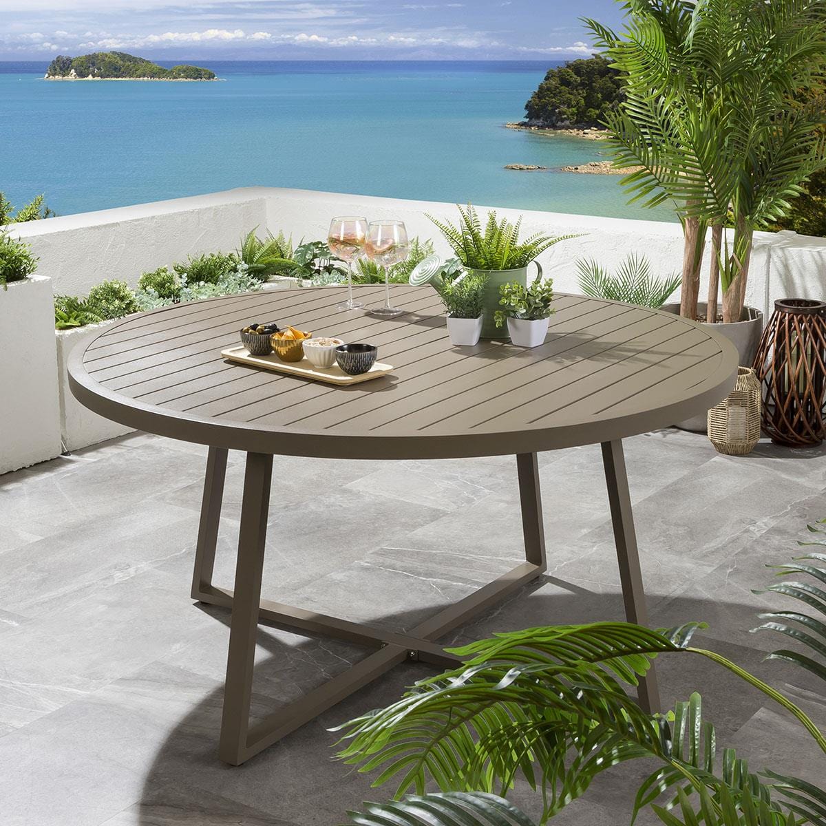 Sun Garden Round Dining Table 150cm Beige