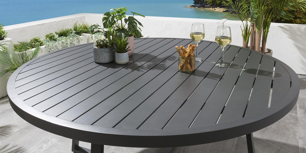 Sun Garden Round Dining Table 150cm Grey