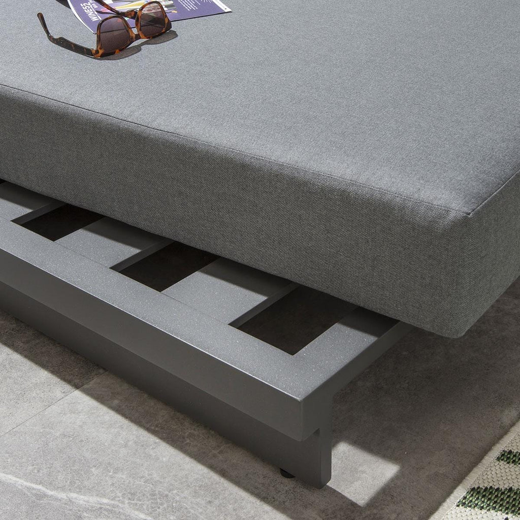 2 Marbella Garden Cushioned Sun Loungers Grey 200x78cm