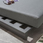 2 Marbella Garden Cushioned Sun Loungers Grey 200x78cm