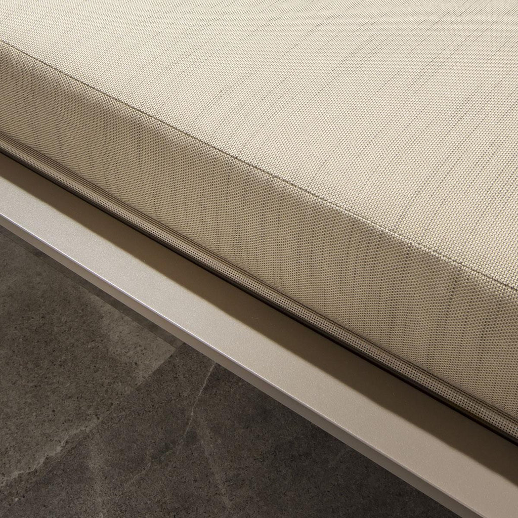 2 Cayman Garden Cushioned Sun Loungers Beige 196x70cm