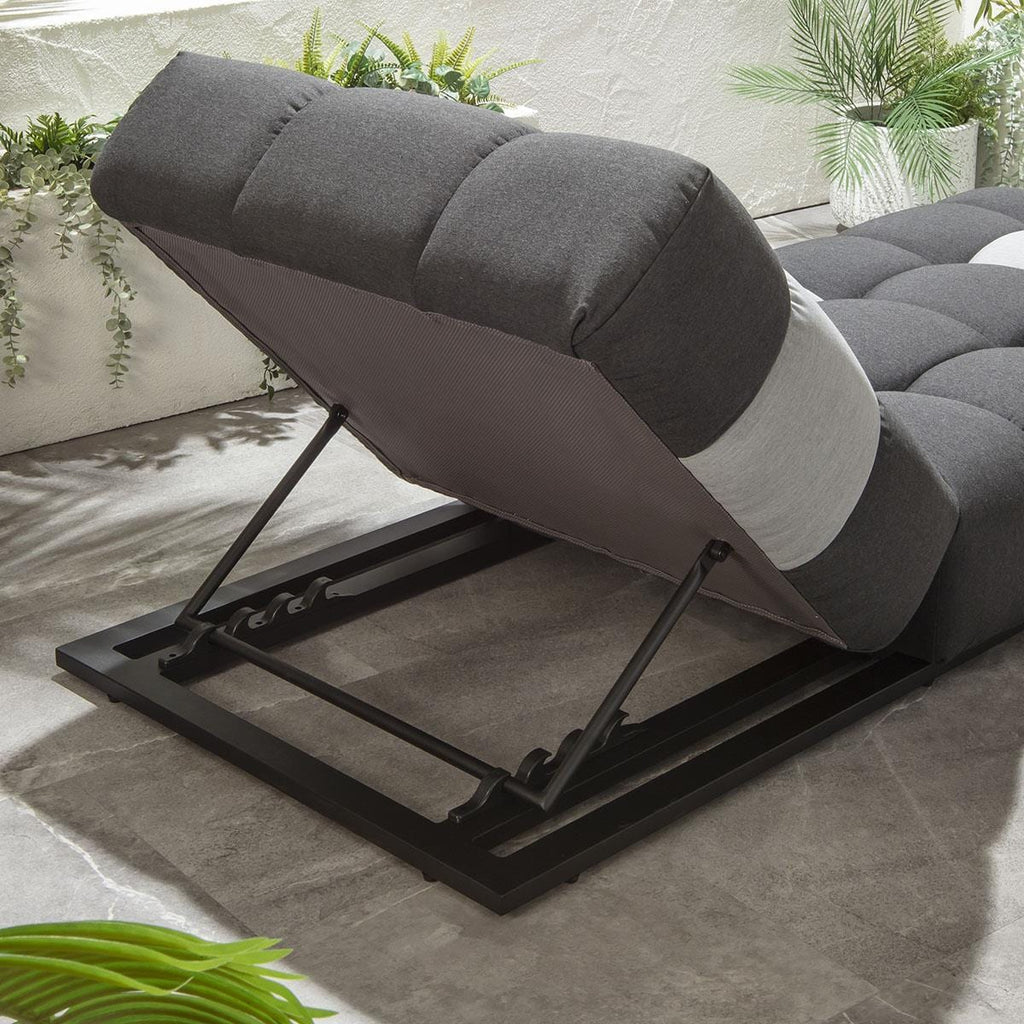 2 Blow Premium Garden Sun Loungers Sooty 213x92cm