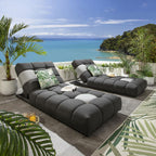 2 Blow Premium Garden Sun Loungers Sooty 213x92cm