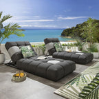 2 Blow Premium Garden Sun Loungers Sooty 213x92cm