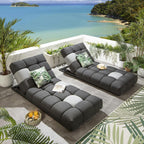 2 Blow Premium Garden Sun Loungers Sooty 213x92cm