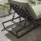 2 Ocean Cushioned Sun Loungers Green 212x84cm