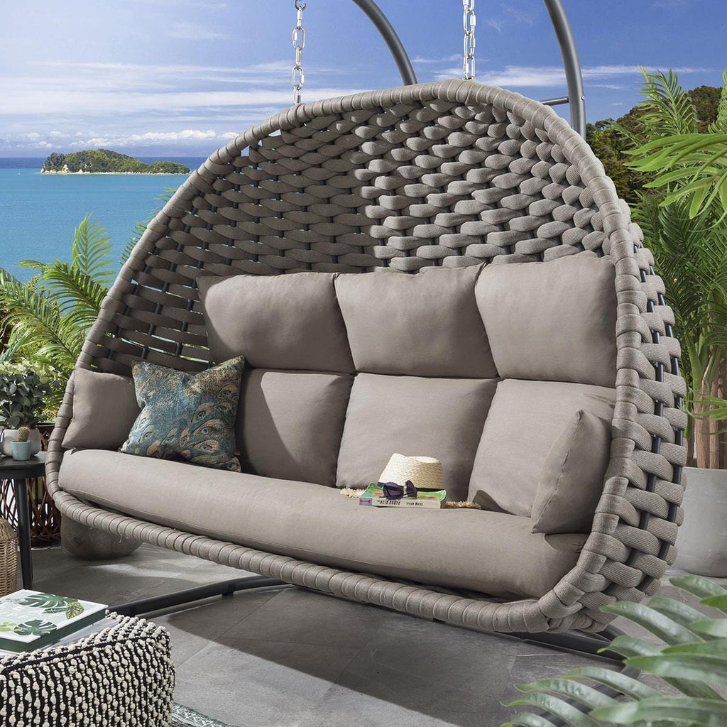 2 Rope Hanging Chair Single & Hammock Set - Coffee