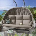 2 Rope Hanging Chair Single & Hammock Set - Coffee