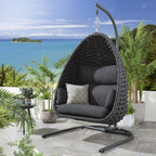 2 Rope Hanging Egg Chair Single & Double Set - Charcoal