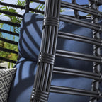 2 Bamboo Hanging Egg Chair Set - Blue