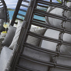 2 Bamboo Hanging Egg Chair Set - Grey