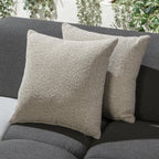 2 Mia Woven Latte Cream Outdoor Cushions 40cm