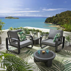 2 Freddy Outdoor Garden Armchairs Grey