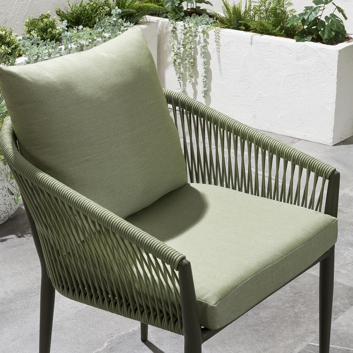 2 Cole Outdoor Garden Dining Chairs Green