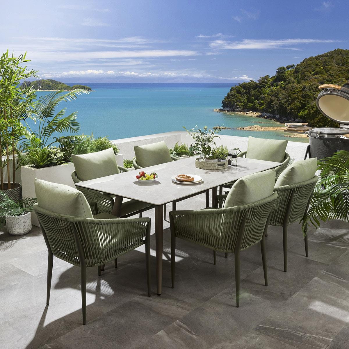 2 Cole Outdoor Garden Dining Chairs Green