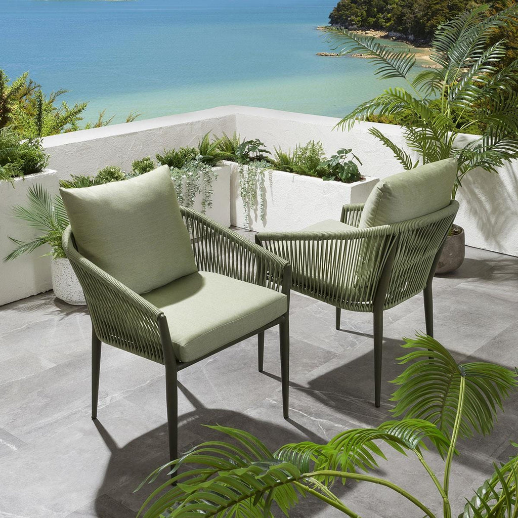 2 Cole Outdoor Garden Dining Chairs Green