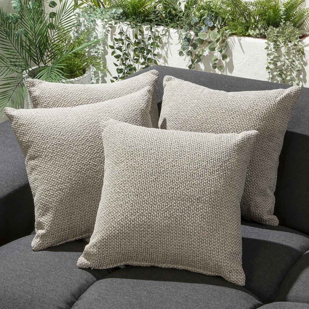 4 Mia Woven Latte Cream Outdoor Cushions 40cm