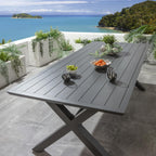 Star 8 Seater Outdoor Garden Dining Table Grey 220cm
