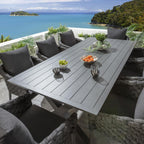 Star 8 Seater Outdoor Garden Dining Table Grey 220cm
