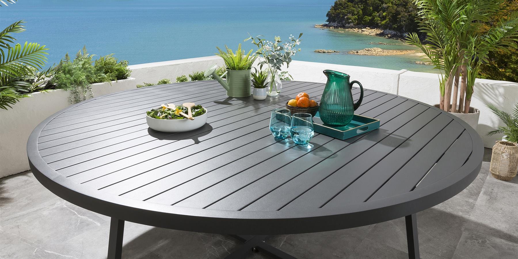 Sun Garden Round Dining Table 200cm Grey